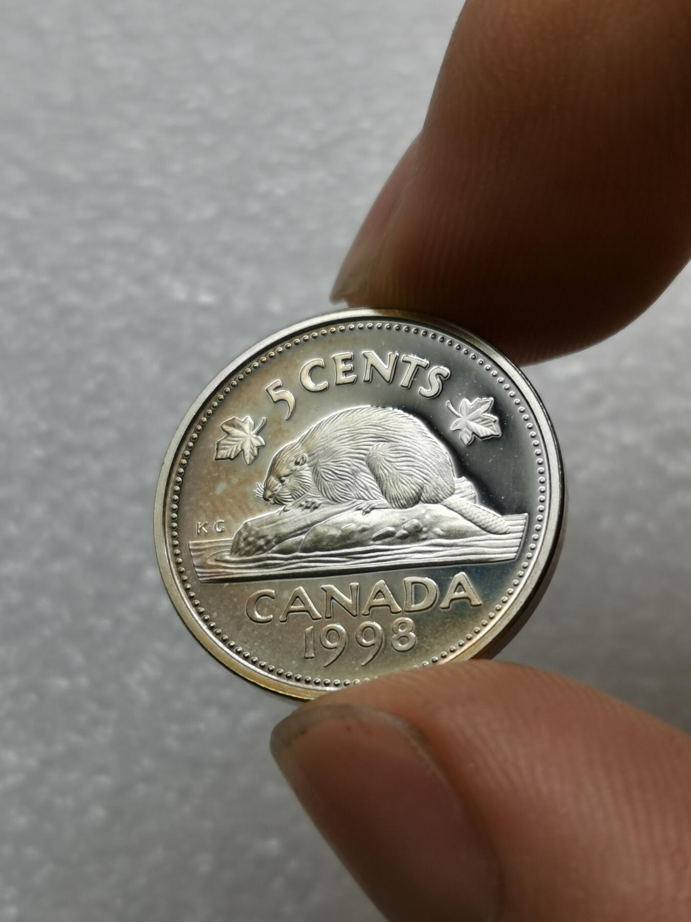 四叶草钱币第2场 散币 银币 套币 加拿大1998年河狸5分精制银币