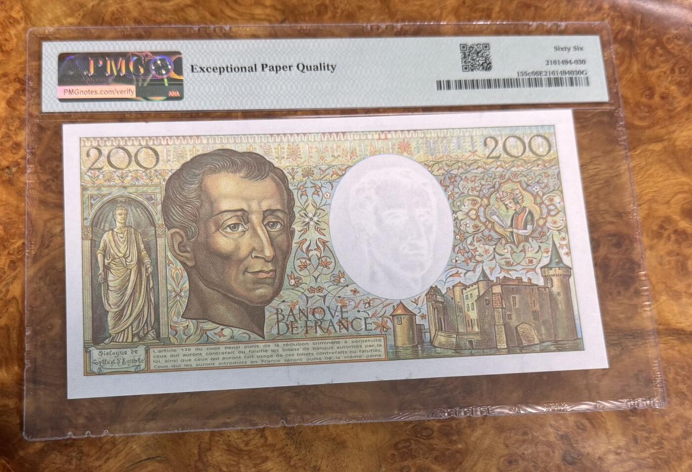 得物收藏 Chase Auction 第31期 - - 外钞、民国钞和人民币混合场！ 1988年法国200法郎，PMG66！