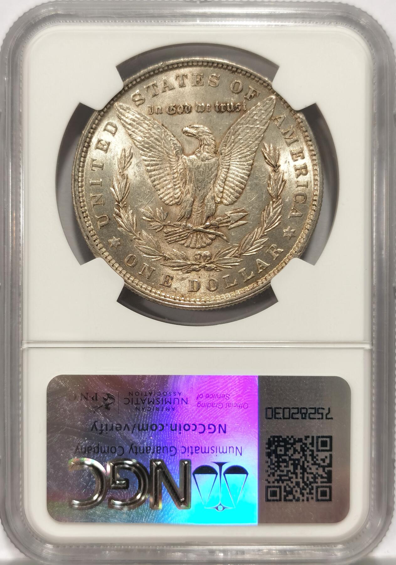 博洋堂世界钱币拍卖第087期（全场包邮） NGC MS63 美国1880年摩根银币，费城版无厂标。该年费城版相对少见。黄油光状态很好。