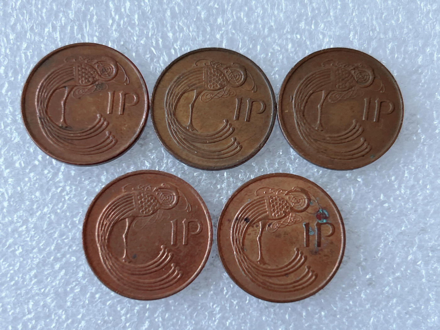 第一海外回流一元起拍收藏 散币专场 第108期 爱尔兰1便士红铜币 5枚