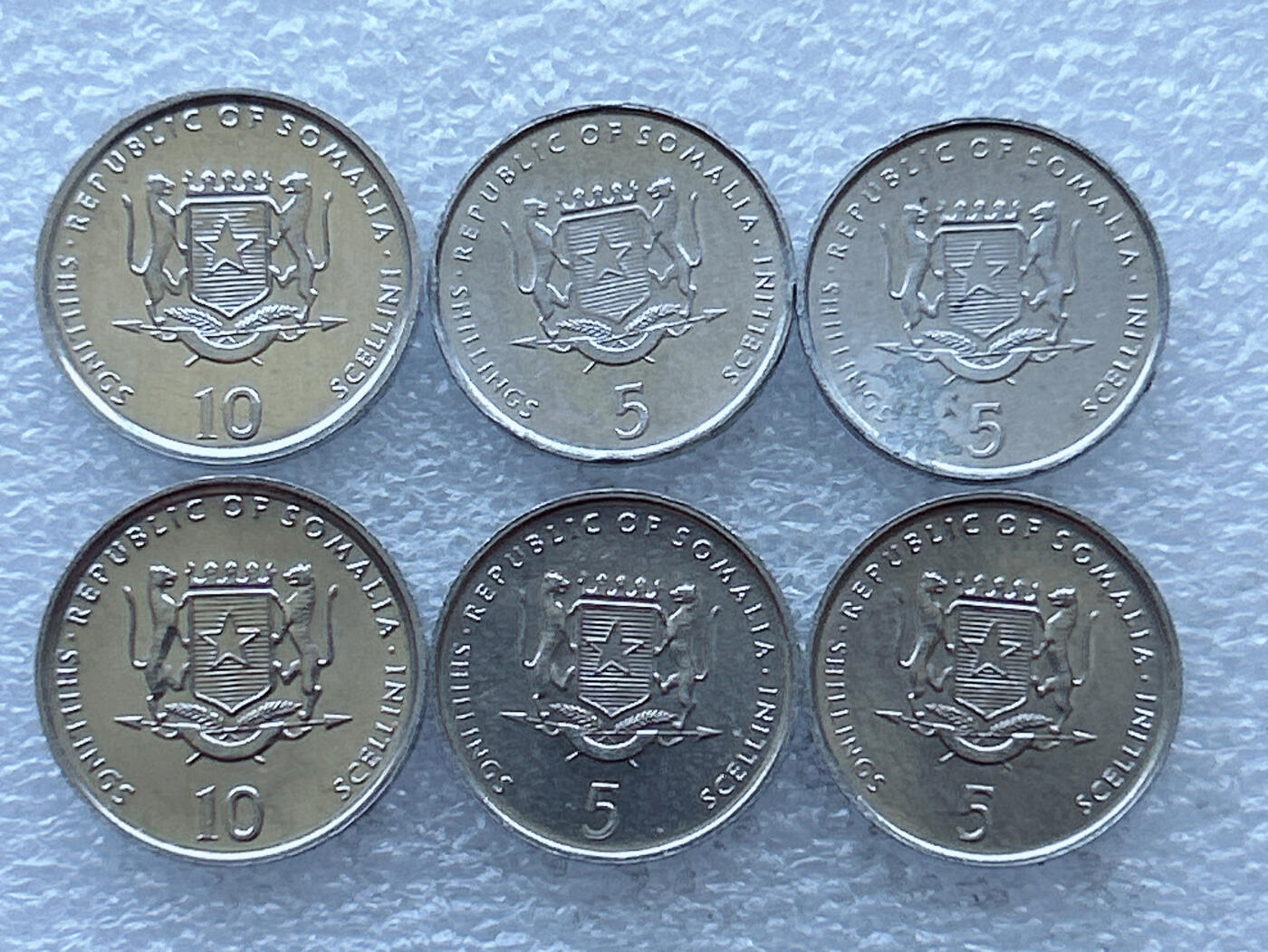第一海外回流一元起拍收藏 散币专场 第108期 索马里FAO铝币5、10先令 原光品
