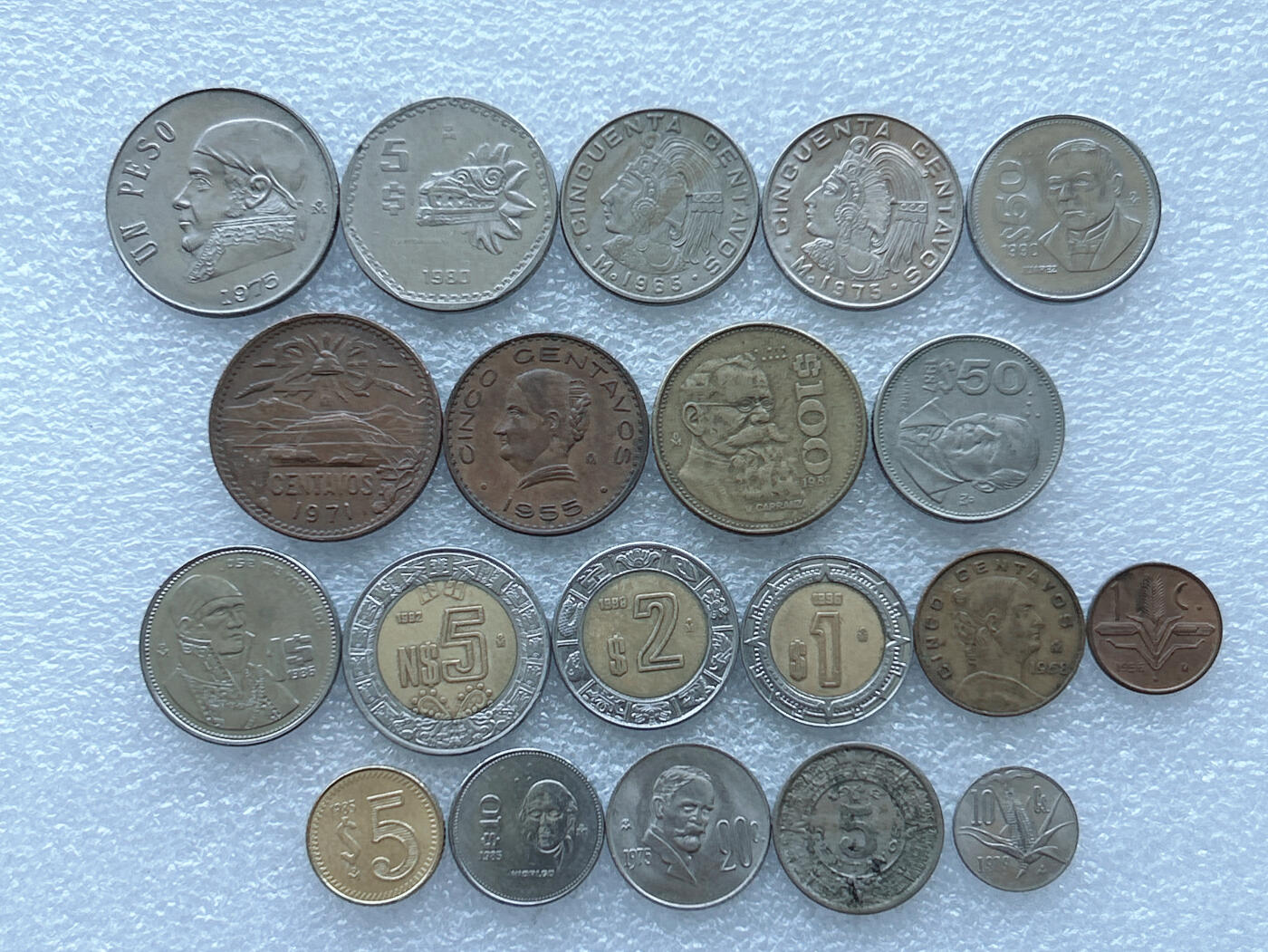 第一海外回流一元起拍收藏 散币专场 第108期 墨西哥硬币 20枚 无重复