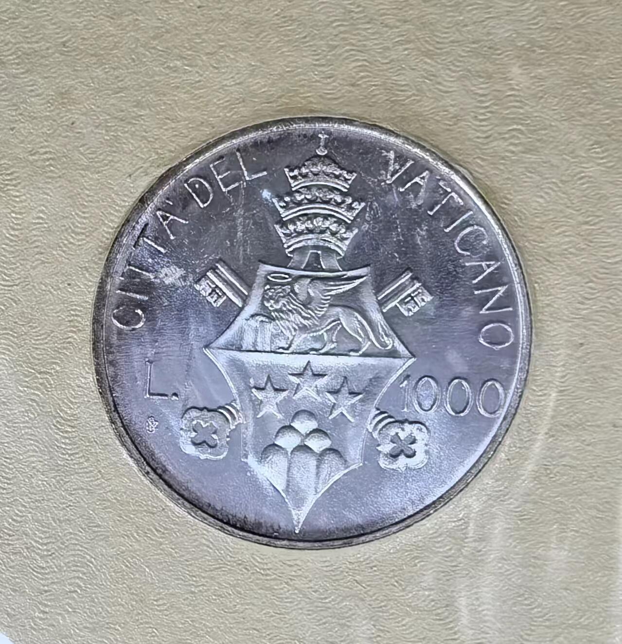 北京马甸外国币专卖微拍第124期，外国金银币专场，陆续上新，欢迎关注 官方原册 稀少 梵蒂冈1978年1000里拉银币  保罗一世 在位仅33天