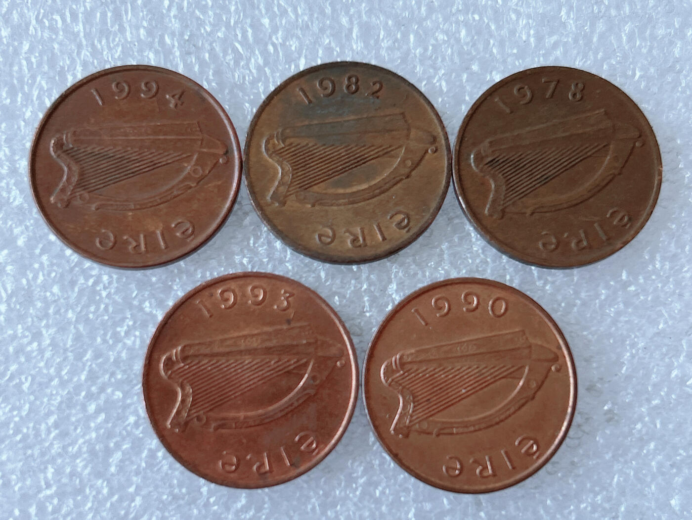 第一海外回流一元起拍收藏 散币专场 第108期 爱尔兰1便士红铜币 5枚