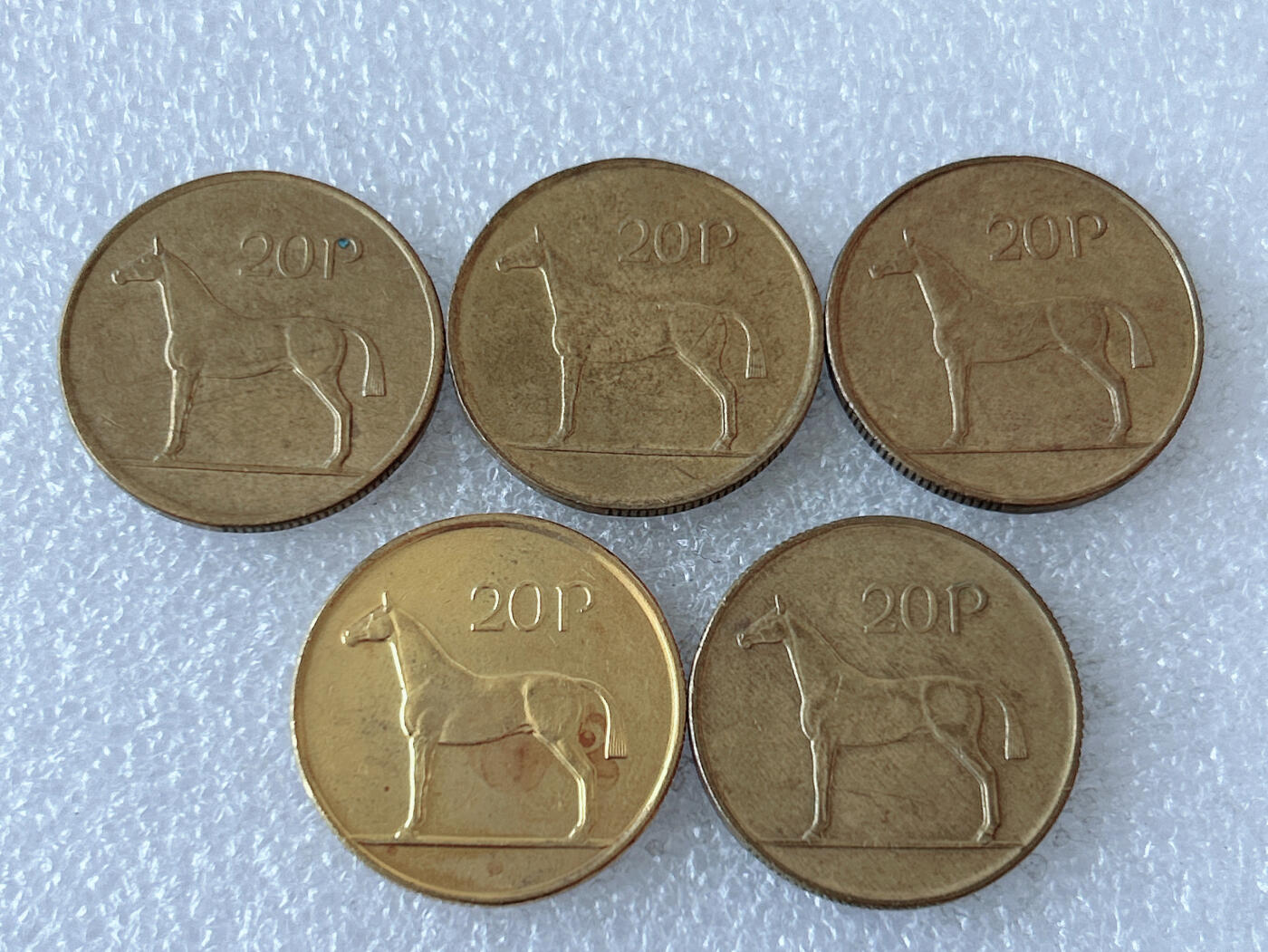 第一海外回流一元起拍收藏 散币专场 第108期 爱尔兰90年代骏马20便士 5枚