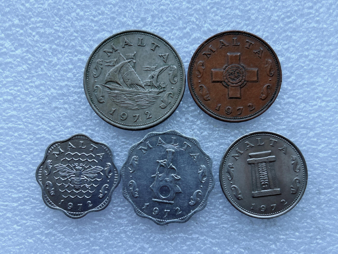 第一海外回流一元起拍收藏 散币专场 第108期 马耳他硬币5枚