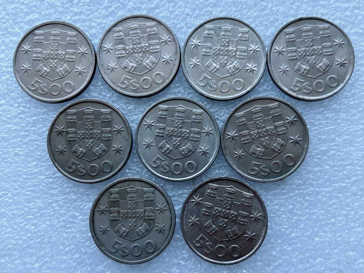 第一海外回流一元起拍收藏 散币专场 第108期 葡萄牙5埃斯库多 9枚