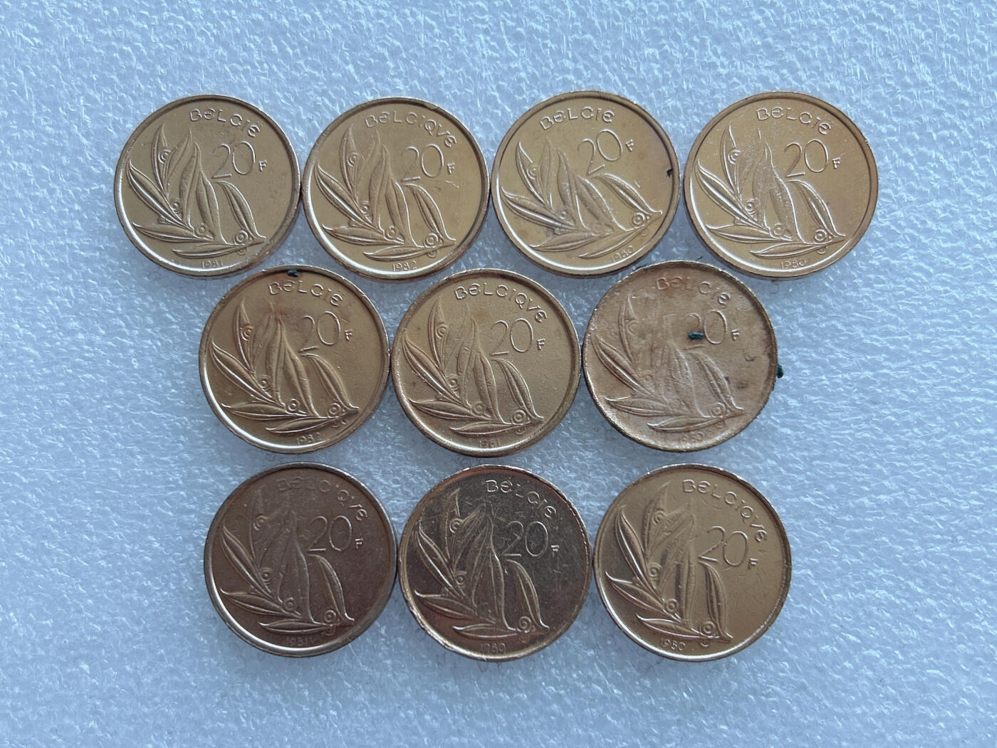 第一海外回流一元起拍收藏 散币专场 第108期 比利时20法郎 10枚
