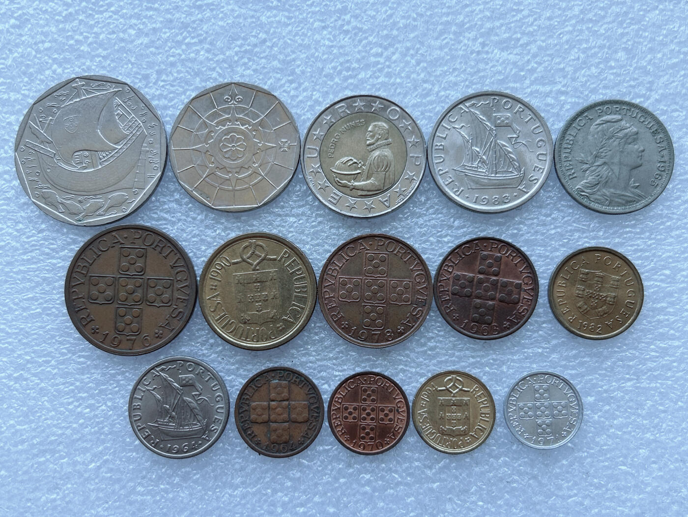 第一海外回流一元起拍收藏 散币专场 第108期 葡萄牙不同面值硬币15枚 