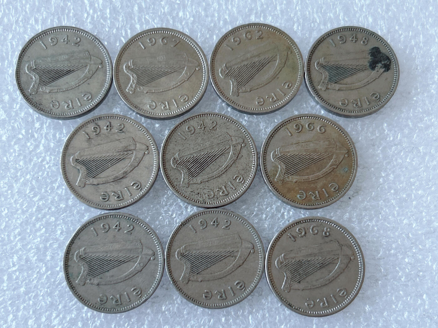 第一海外回流一元起拍收藏 散币专场 第108期 爱尔兰兔子3便士 10枚