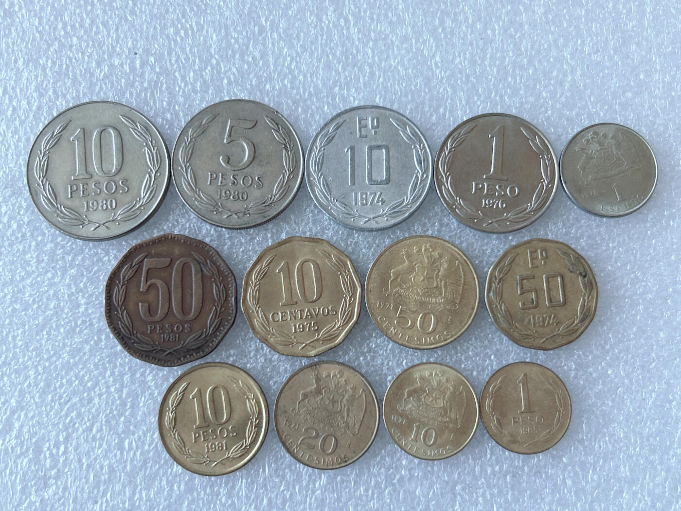 第一海外回流一元起拍收藏 散币专场 第108期 智利硬币13枚 无重复