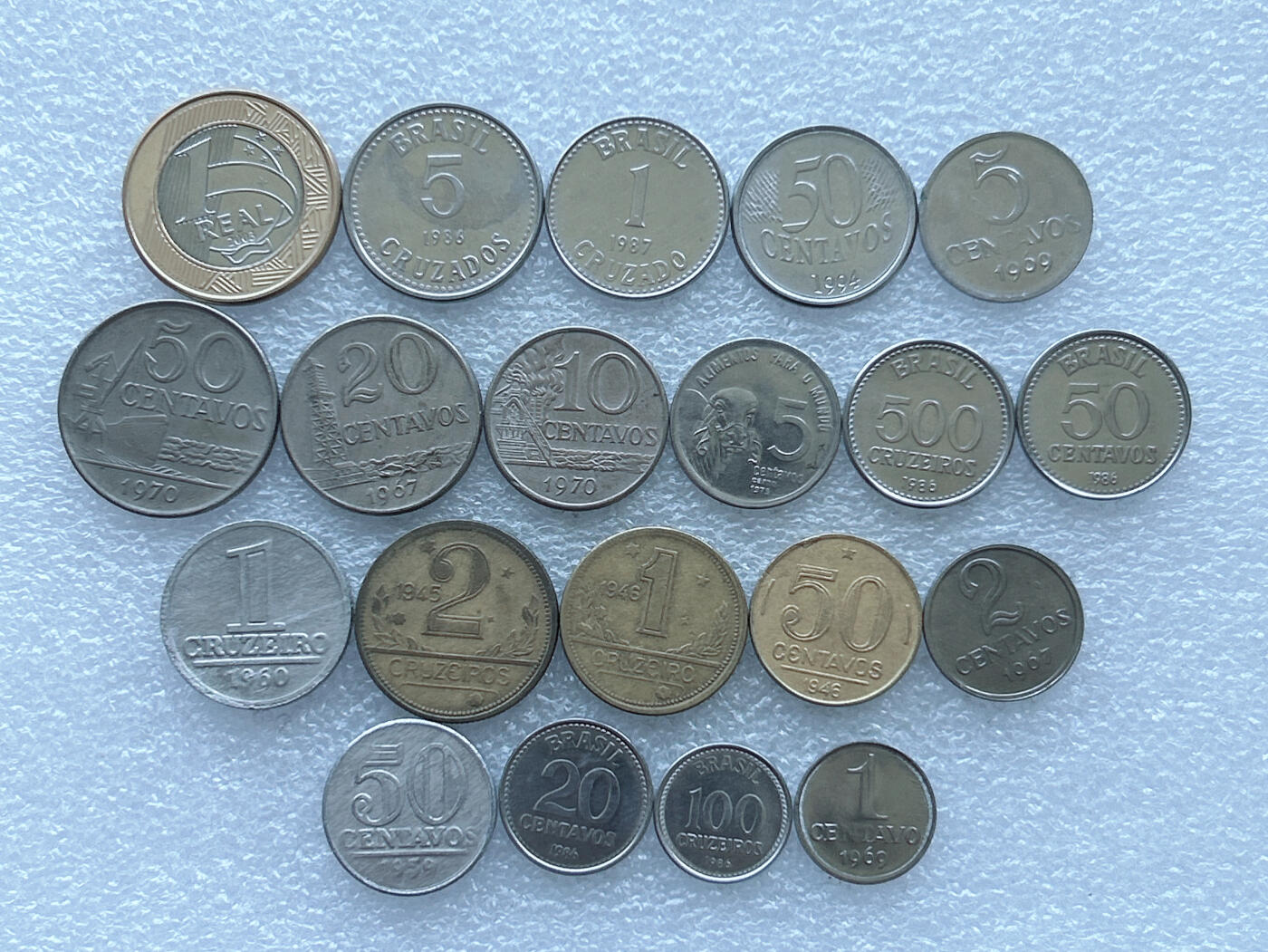 第一海外回流一元起拍收藏 散币专场 第108期 巴西硬币20枚 无重复