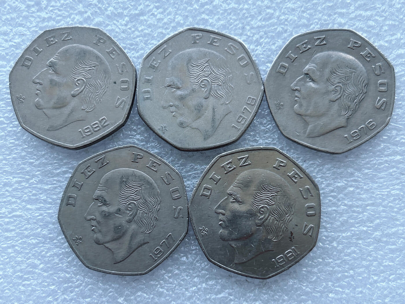 第一海外回流一元起拍收藏 散币专场 第108期 墨西哥10比索 5枚