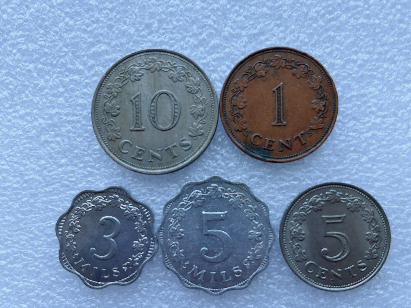 第一海外回流一元起拍收藏 散币专场 第108期 马耳他硬币5枚