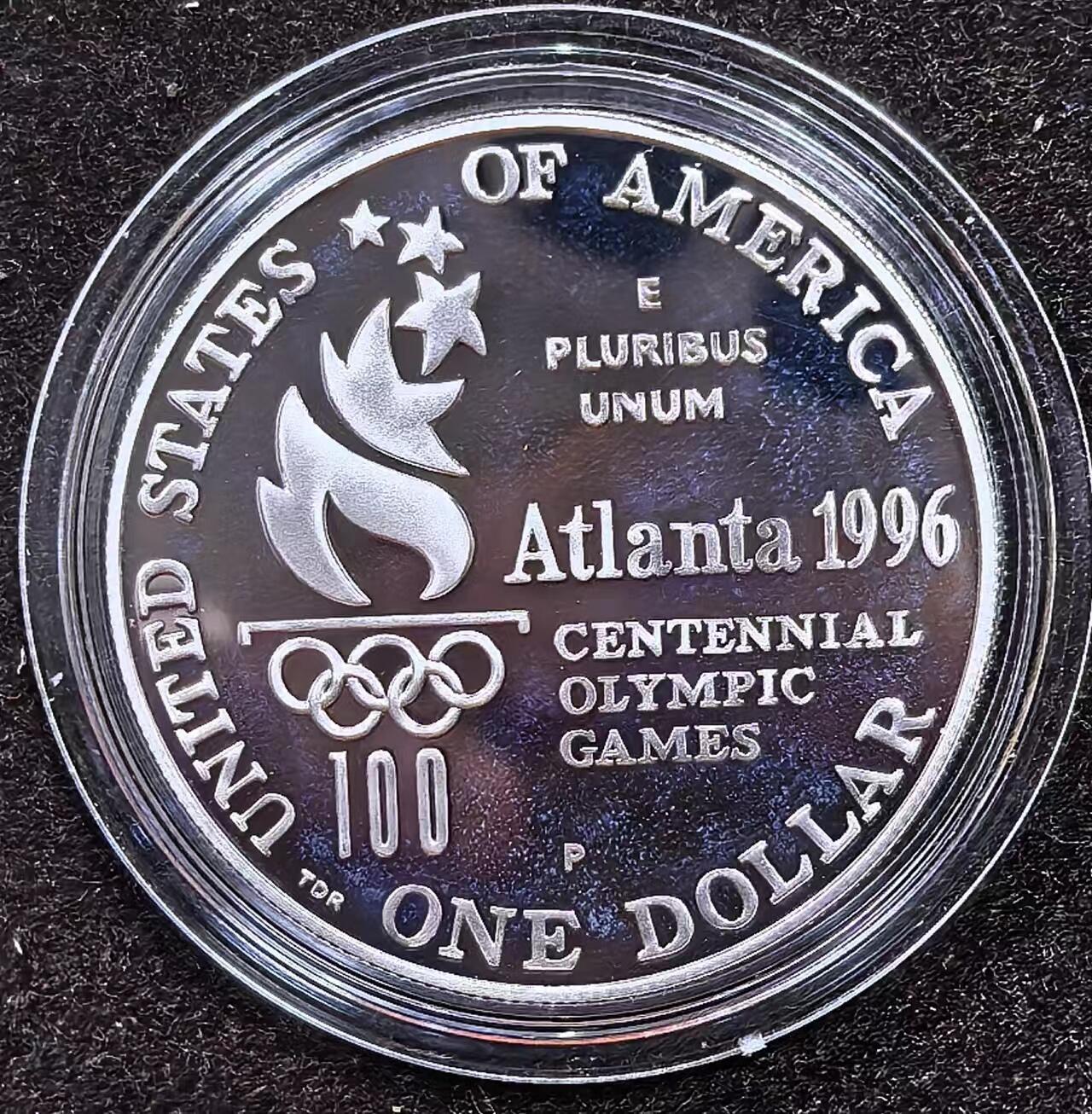 北京马甸外国币专卖微拍第124期，外国金银币专场，陆续上新，欢迎关注 美国1996年亚特兰大奥运会纪念币 1元大银币26.7g 38mm90%