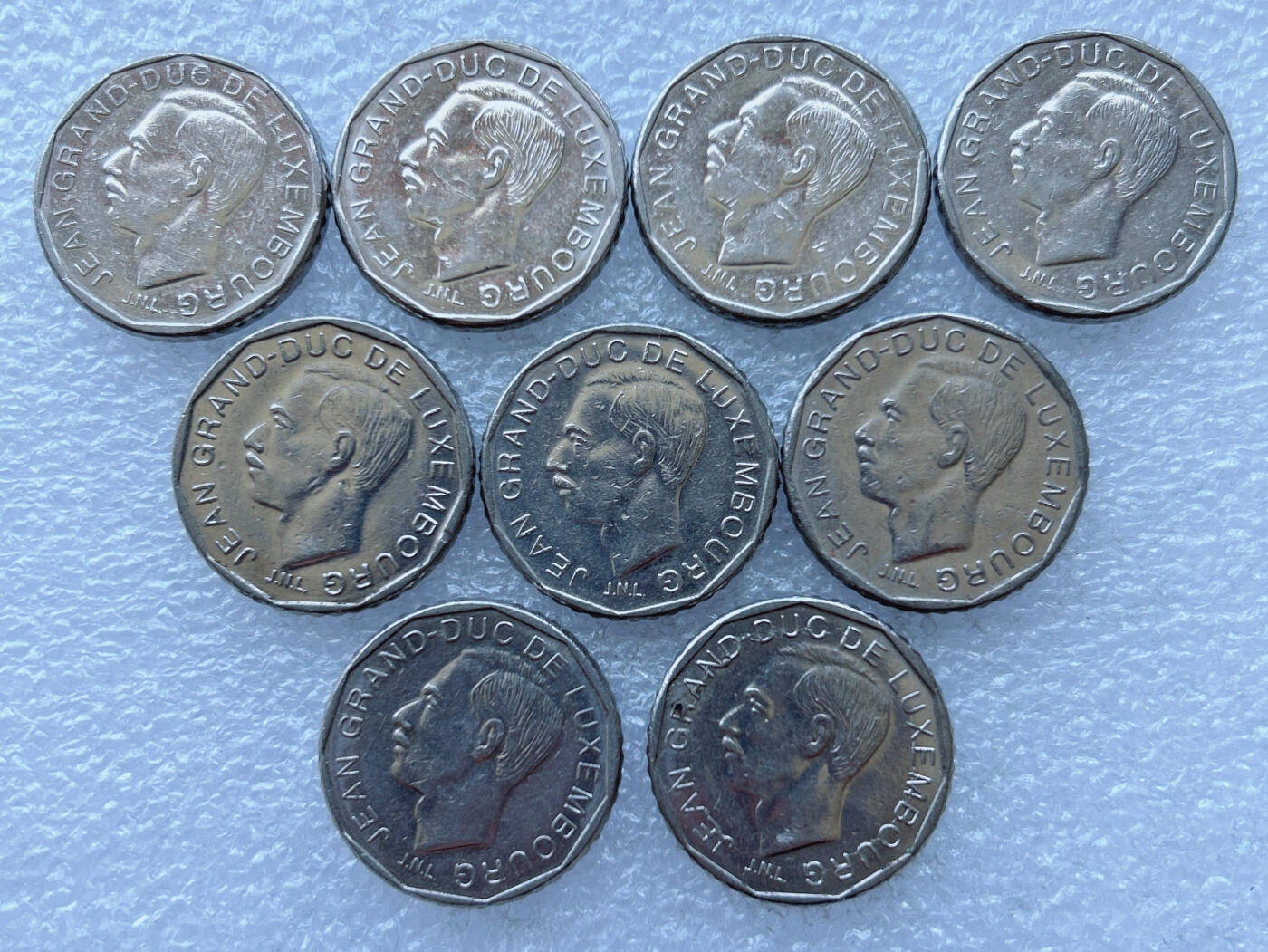第一海外回流一元起拍收藏 散币专场 第108期 卢森堡50法郎 9枚