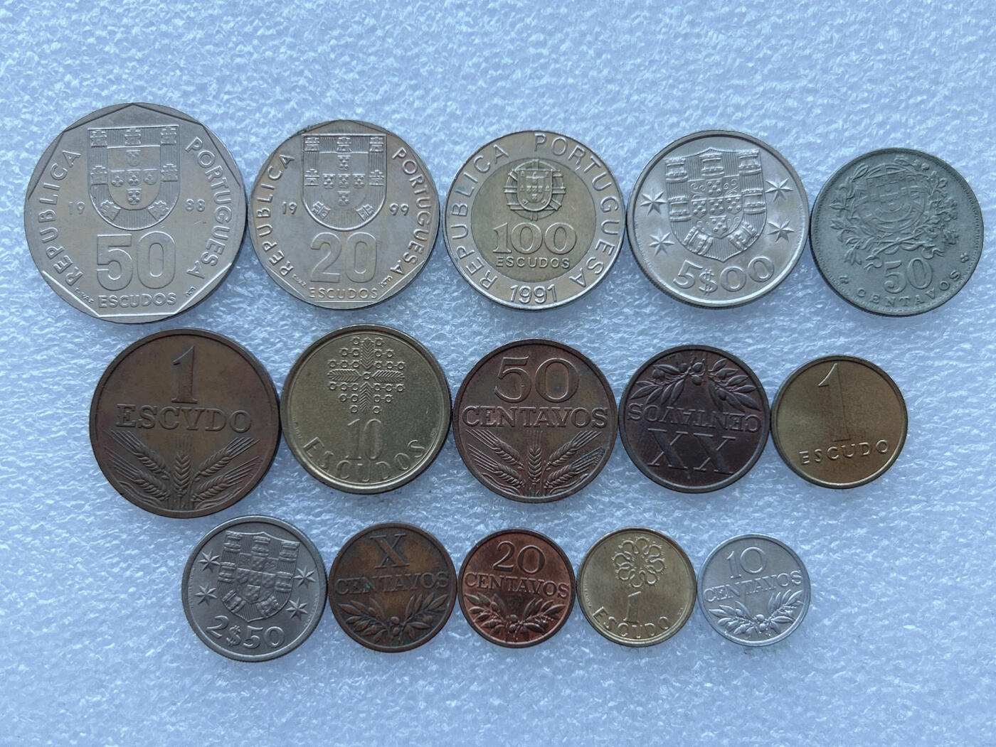 第一海外回流一元起拍收藏 散币专场 第108期 葡萄牙不同面值硬币15枚 