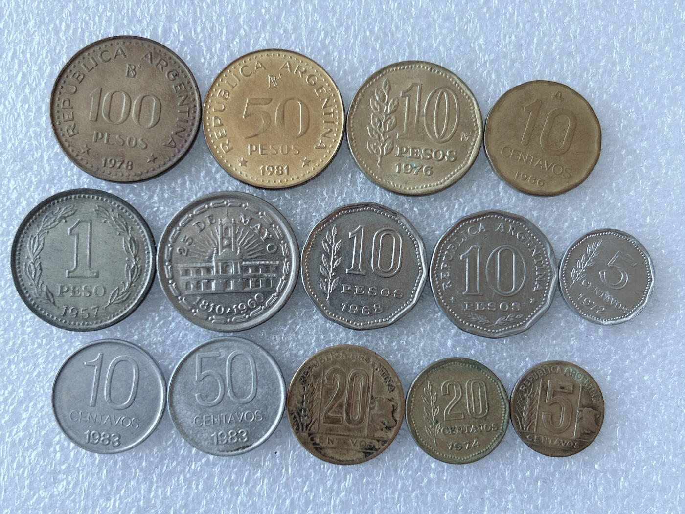 第一海外回流一元起拍收藏 散币专场 第108期 阿根廷硬币14枚 无重复