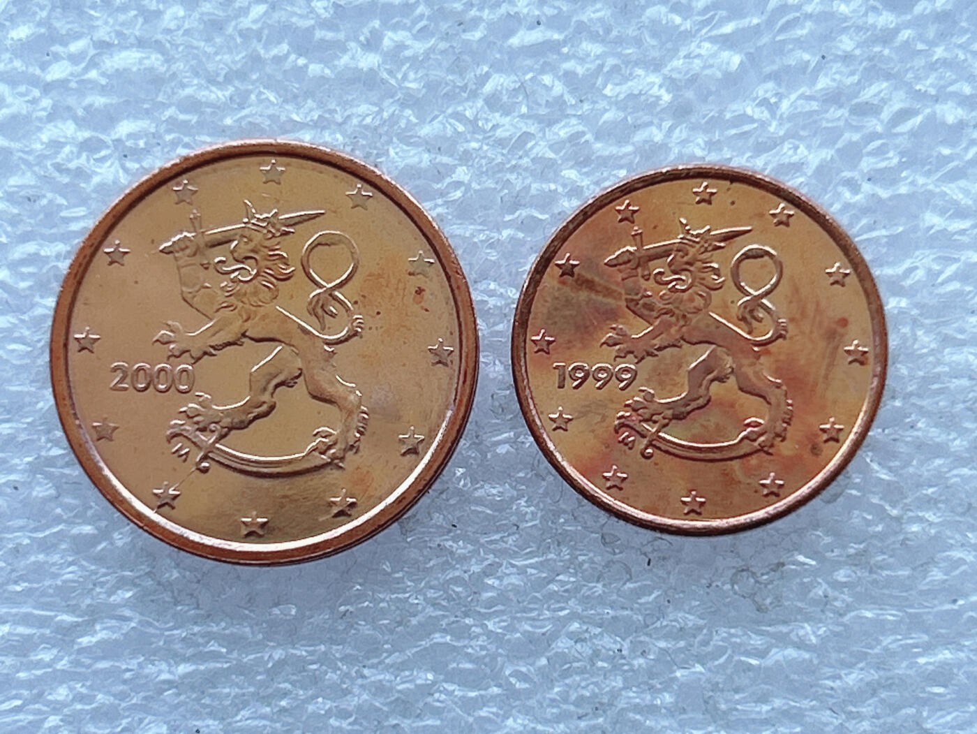 第一海外回流一元起拍收藏 散币专场 第108期 少见 芬兰第一版欧分 1、2欧分一对 原光品