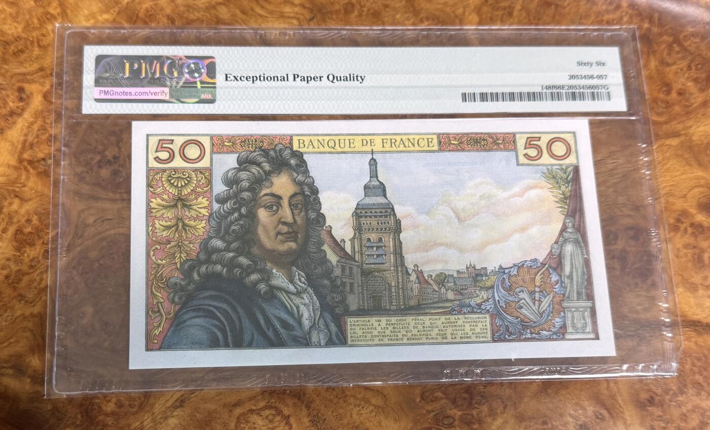 得物收藏 Chase Auction 第31期 - - 外钞、民国钞和人民币混合场！ 1976年法国50法郎，PMG66！