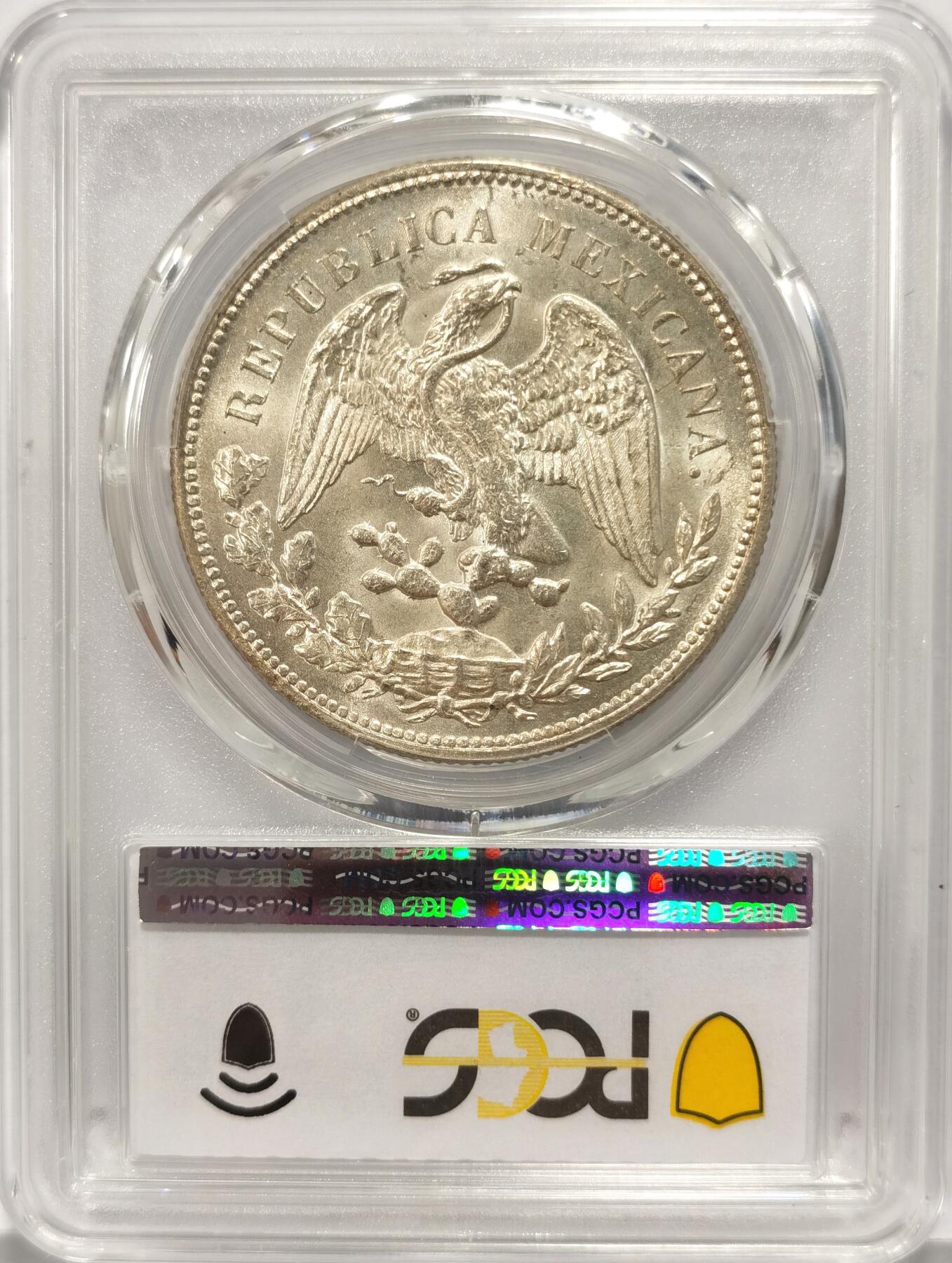 博洋堂世界钱币拍卖第104期（全场包邮） PCGS MS63 墨西哥直边大飞鹰1908年一比索 银光闪闪 值得拥有
