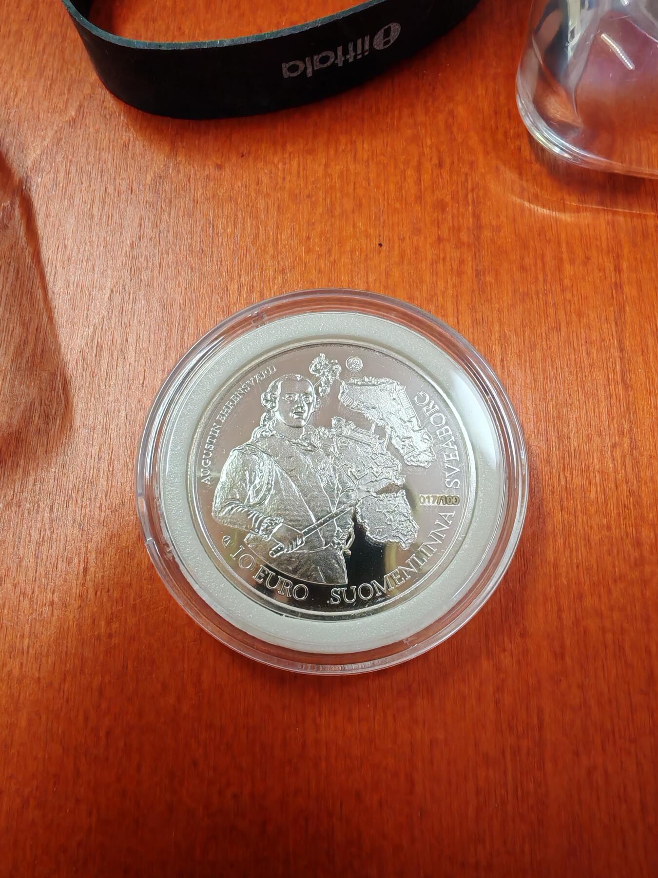 长老汇龙年精选第二十场拍卖 2018芬兰厄伦斯瓦德10欧元精制银币，8000枚，本币是前100枚初铸币，编号017，盒证全。