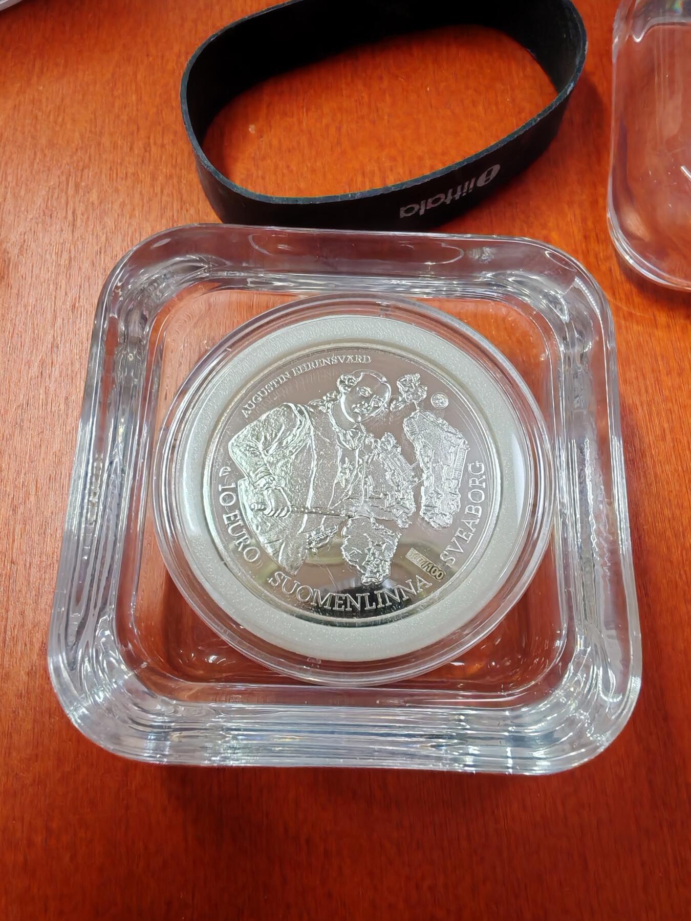 长老汇龙年精选第二十场拍卖 2018芬兰厄伦斯瓦德10欧元精制银币，8000枚，本币是前100枚初铸币，编号017，盒证全。