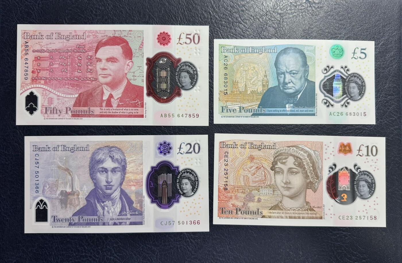 收藏联盟Quantum Auction 第367期拍卖  英国2015-20年5到50镑 品相全新UNC 