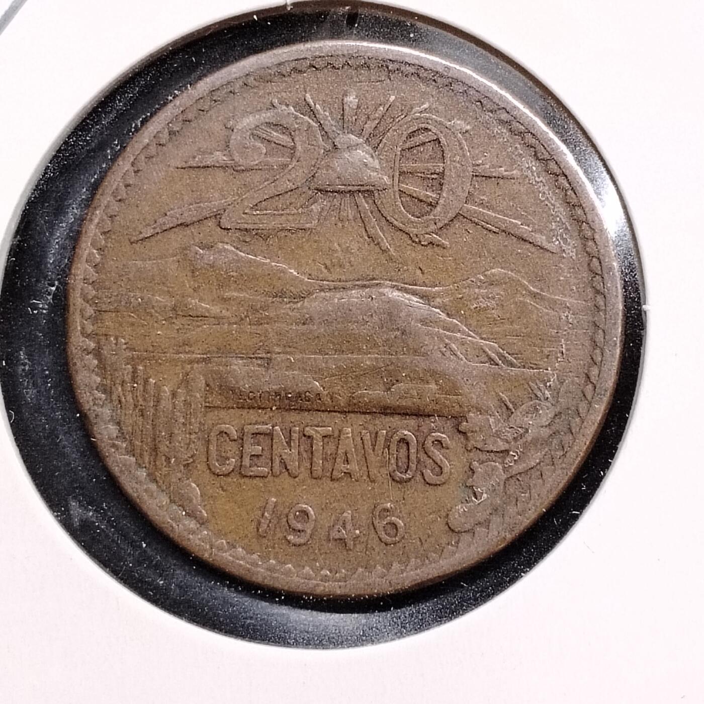 807 墨西哥20分大铜币金字塔28.6mm