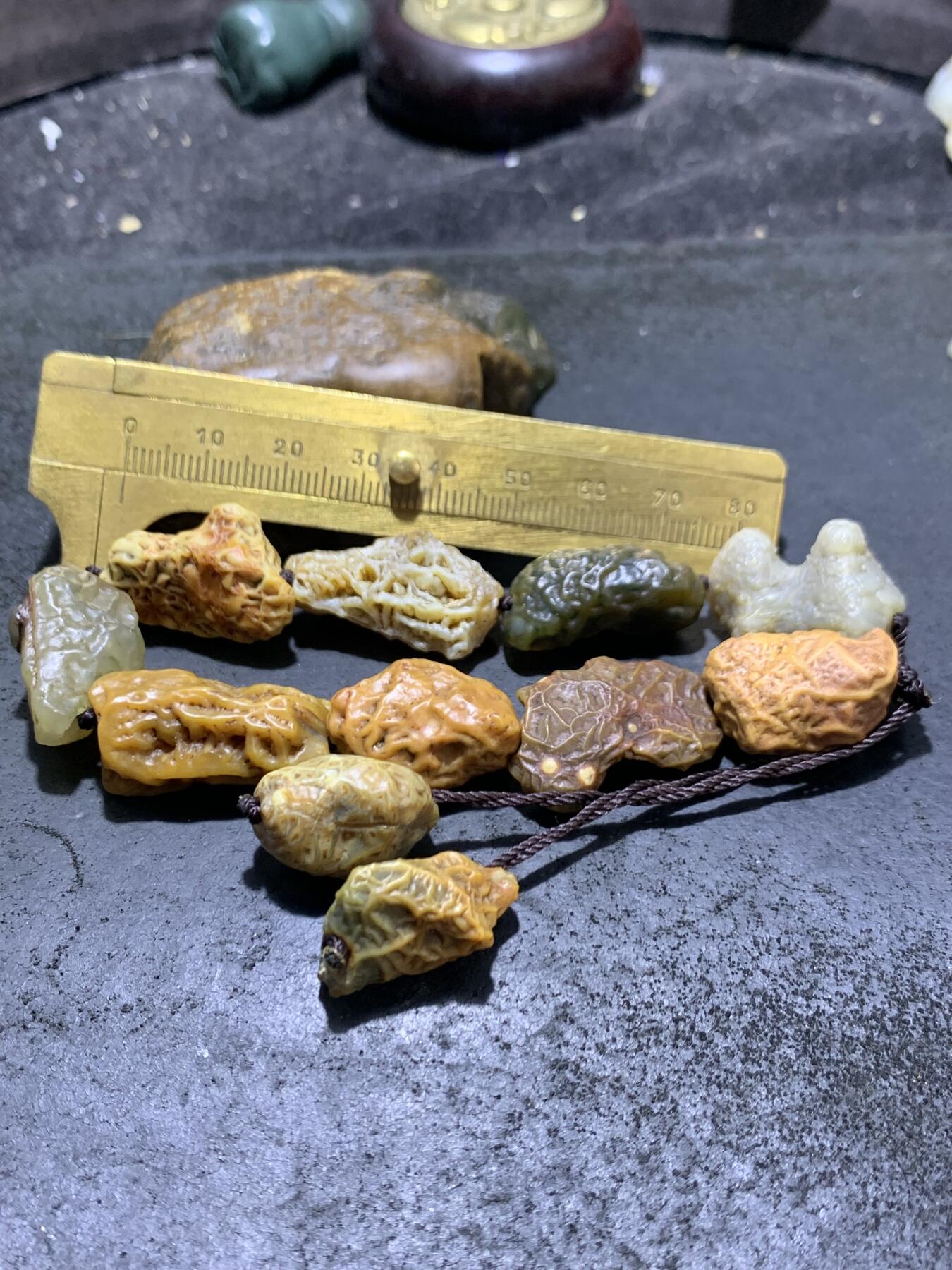 阿拉善筋脉石原石手工编织手串一条，