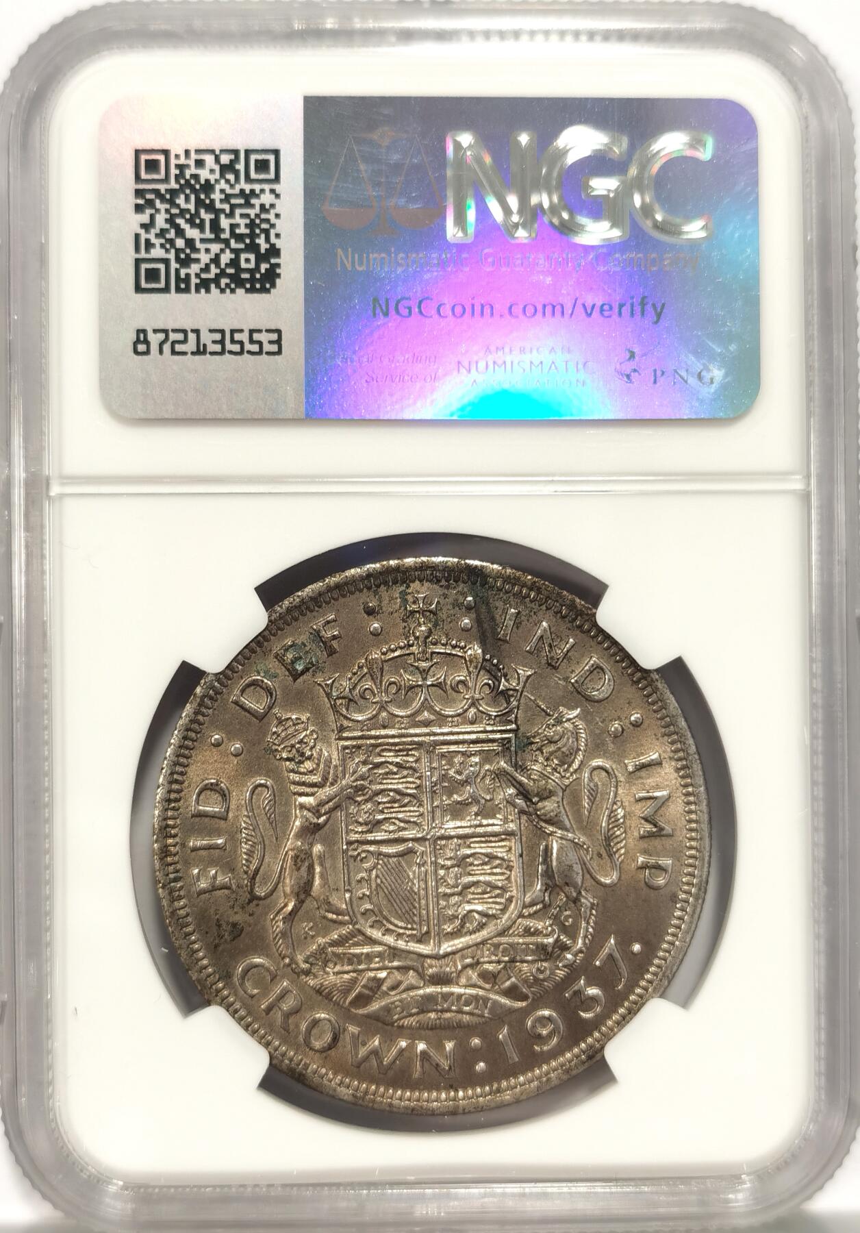 博洋堂世界钱币拍卖第087期（全场包邮） NGC UNC 英国1937年乔六登基加冕克朗，光度非常强，可砸盒搏分