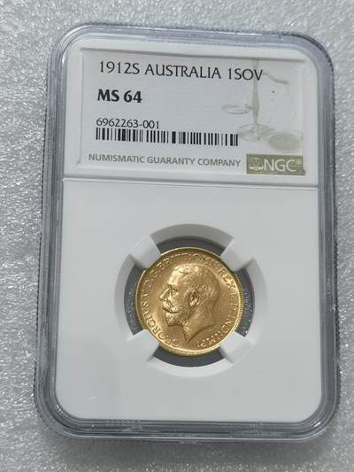 天下钱庄专场欢迎参拍 - NGC MS64英国乔治五世马剑金币，8克