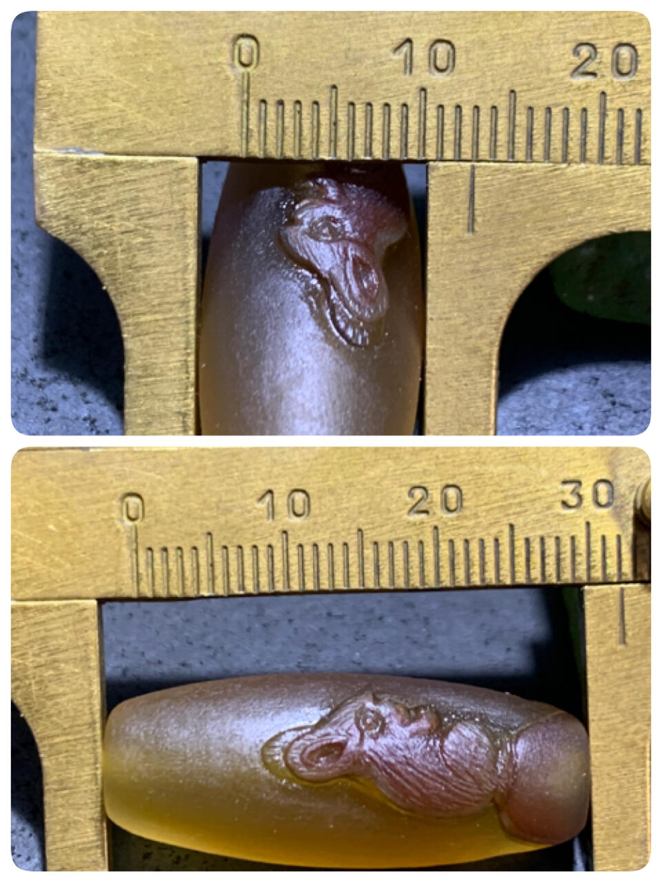 精美亚光高玉化巴西玛瑙手工俏色巧雕玉兔桶珠一个！