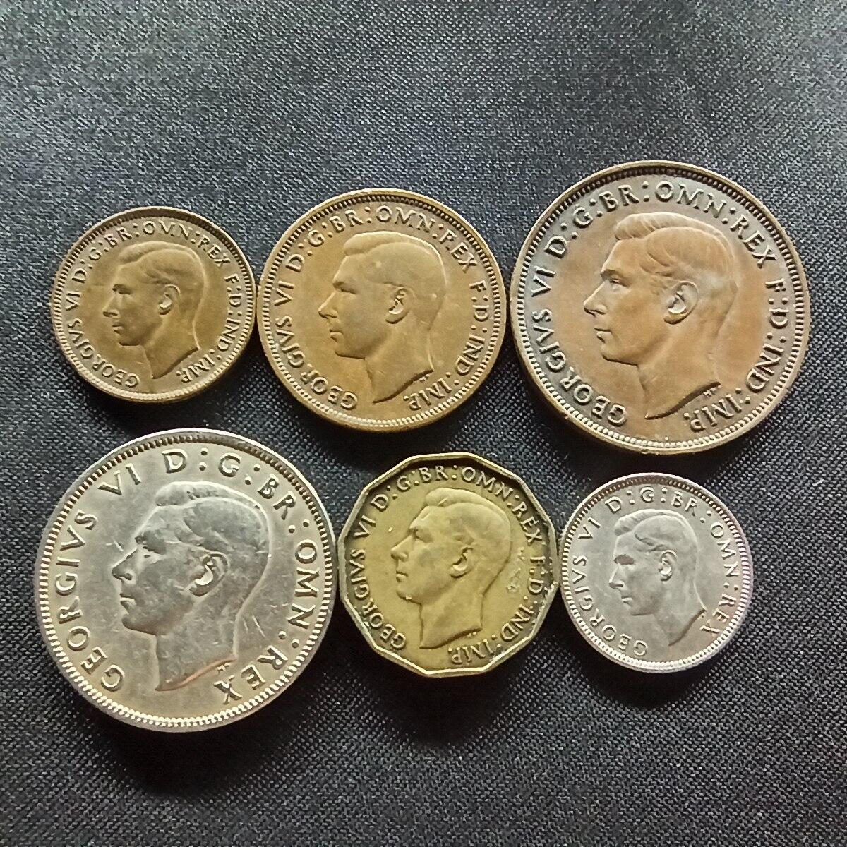 邮泉阁限时拍卖第十三场 各国硬币专场（注意看介绍，硬币在国外谨慎参拍） 英国乔治六世6枚