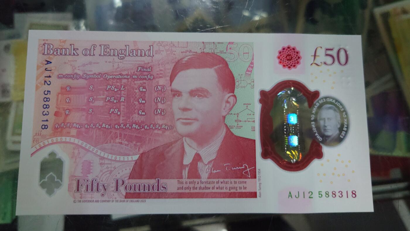 【世界钱币】精选微拍第125期暨2024年第36期  豹子号和硬货专场 2023年英国G序列50镑 查尔斯 全新绝品无47尾号318