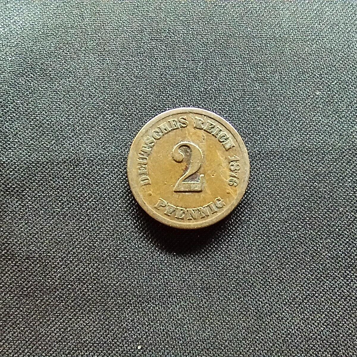 邮泉阁限时拍卖第十三场 各国硬币专场（注意看介绍，硬币在国外谨慎参拍） 德意志帝国1876年2芬尼A版