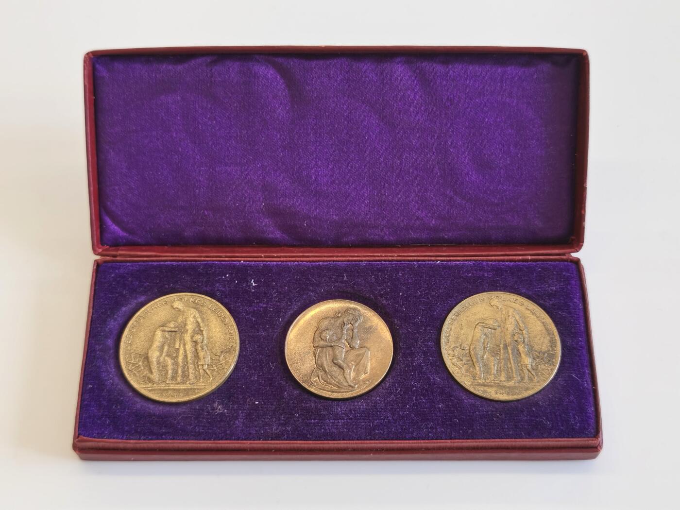 博洋堂世界钱币拍卖第087期（全场包邮） 德国苦难生活纪念章（物价章），一套三枚，原盒难得