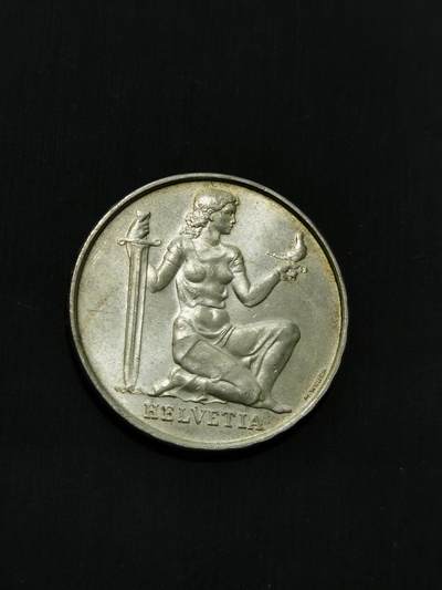 臻藏泉阁国内外钱币 - 瑞士女神5法郎银币
