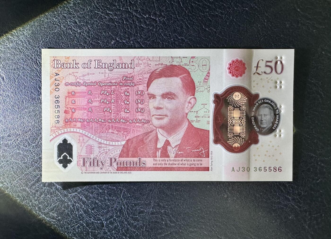 收藏联盟Quantum Auction 第367期拍卖  英国2023年50镑 品相全新UNC 号码无47 AJ冠 查尔斯三世国王