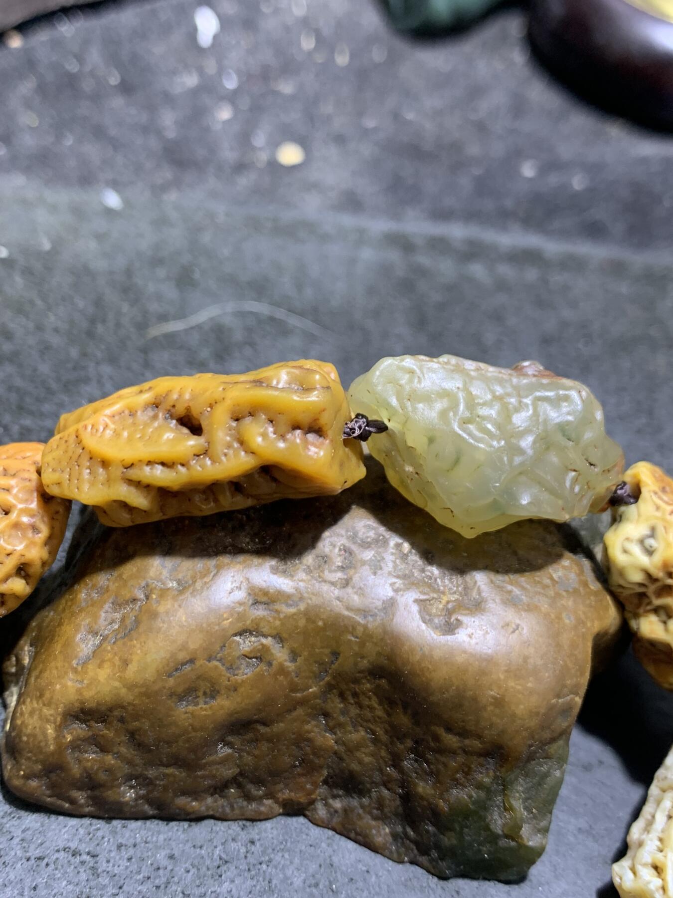 阿拉善筋脉石原石手工编织手串一条，