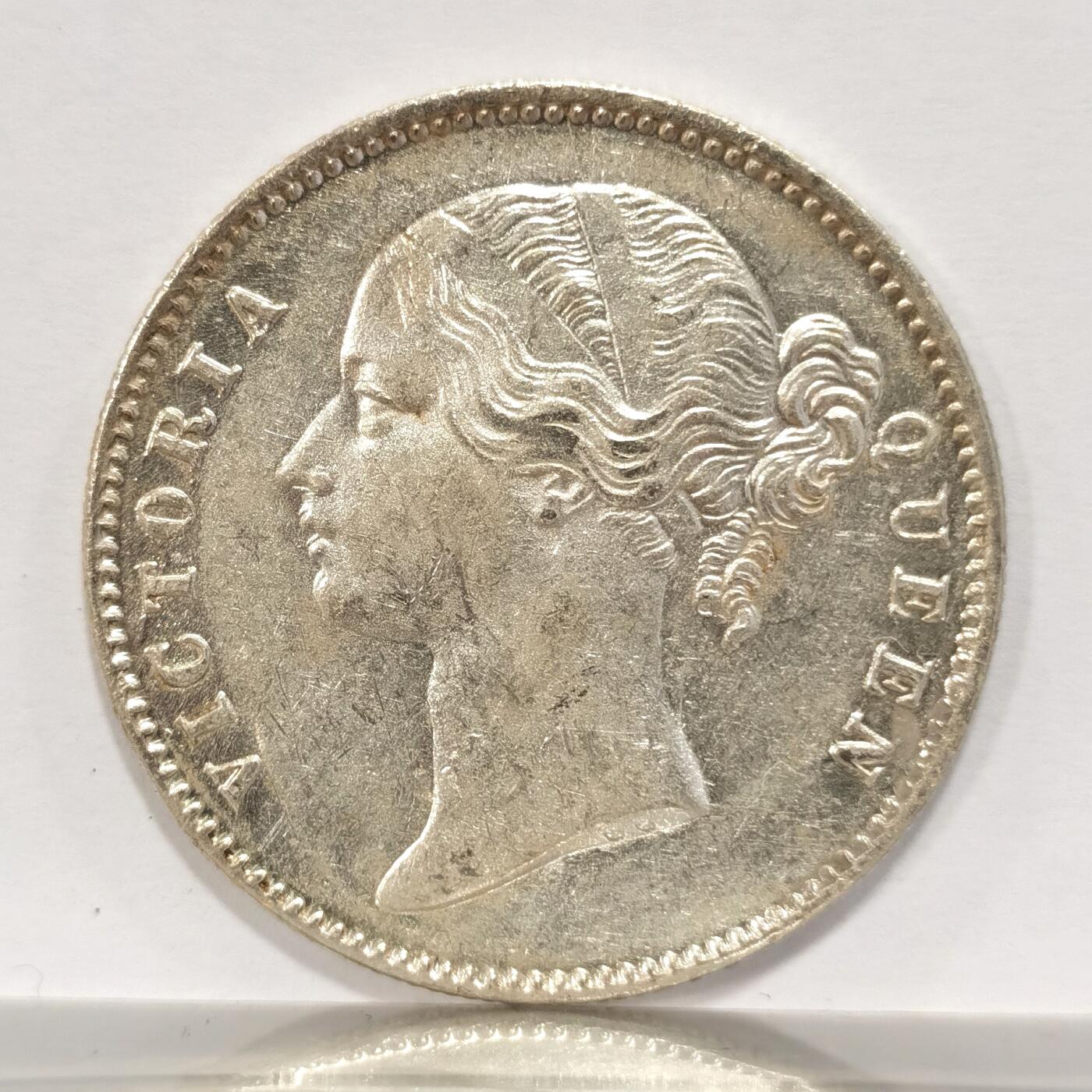 博洋堂世界钱币拍卖第087期（全场包邮） 印度1840年小维一卢比双辫，镜面底板转光，压印完整流通痕迹少