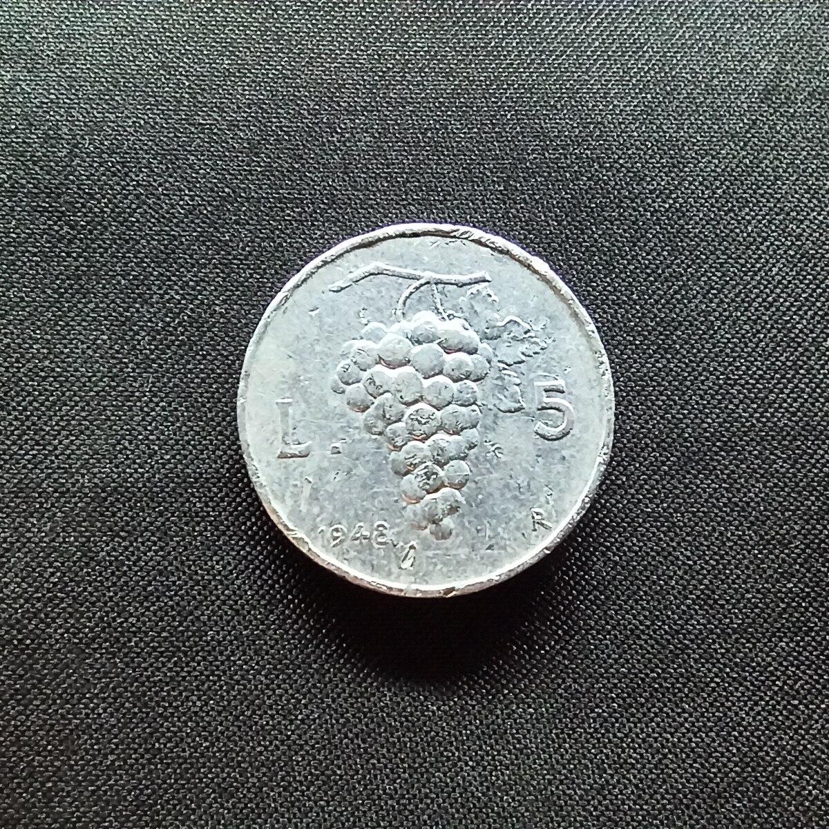 邮泉阁限时拍卖第十三场 各国硬币专场（注意看介绍，硬币在国外谨慎参拍） 意大利1948年5里拉