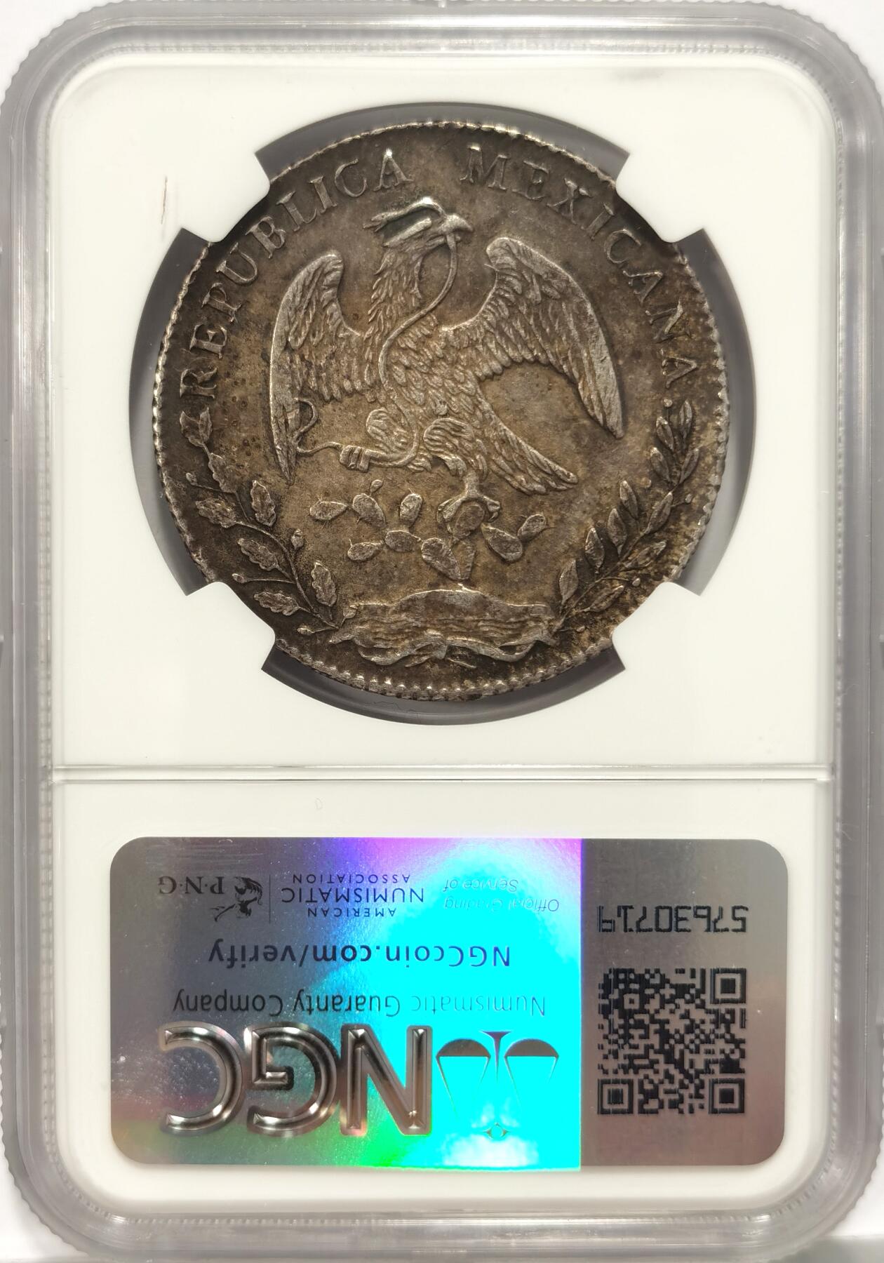 博洋堂世界钱币拍卖第087期（全场包邮） NGC AU53 墨西哥花边鹰洋GO 1877 8里亚尔 原味老包浆