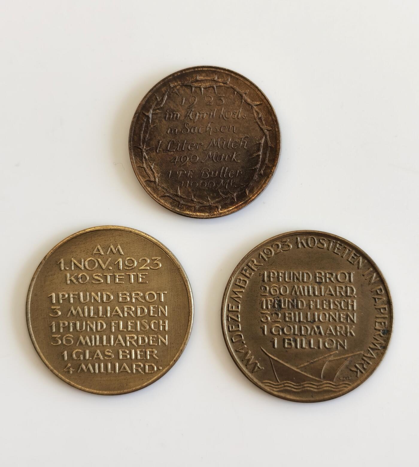 博洋堂世界钱币拍卖第087期（全场包邮） 德国苦难生活纪念章（物价章），一套三枚，原盒难得