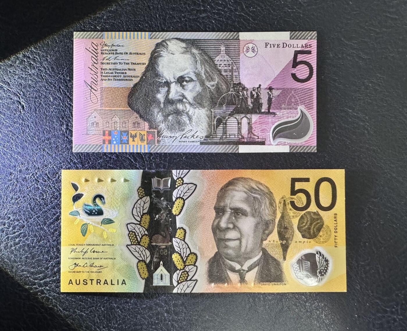 收藏联盟Quantum Auction 第367期拍卖  澳大利亚2001年5镑纪念钞AA冠和2018年50元首发AA冠 品相全新UNC