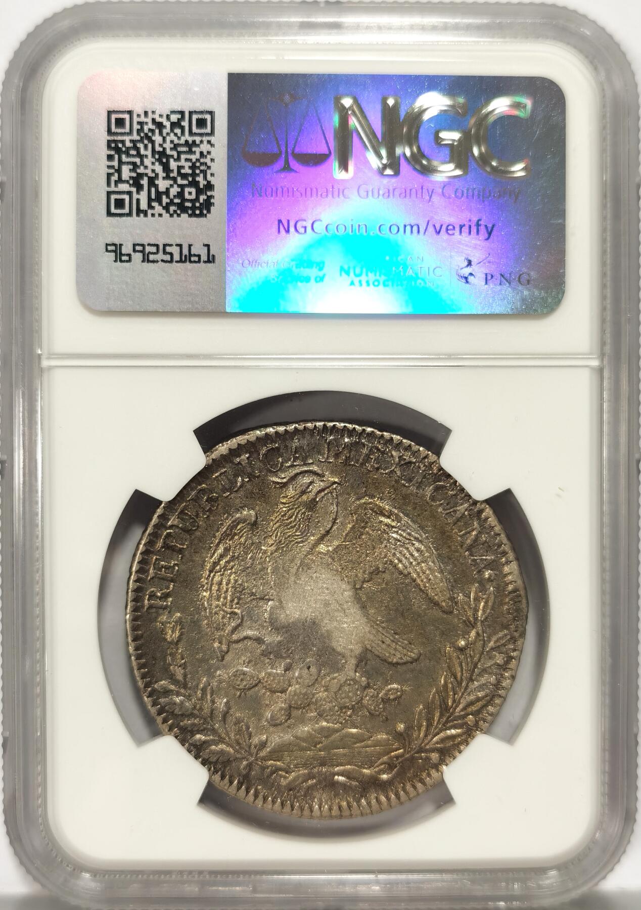 博洋堂世界钱币拍卖第087期（全场包邮） NGC AU53 墨西哥花边鹰洋ZS 1834 8里亚尔 早期大肥鹰 越来越难遇到 值得收藏