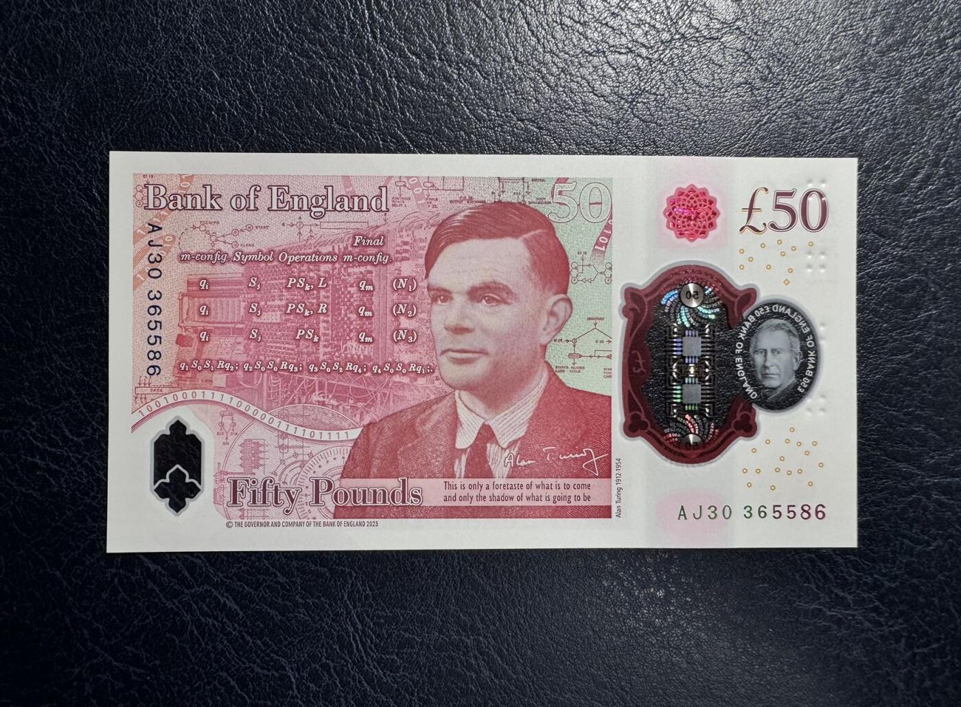 收藏联盟Quantum Auction 第367期拍卖  英国2023年50镑 品相全新UNC 号码无47 AJ冠 查尔斯三世国王