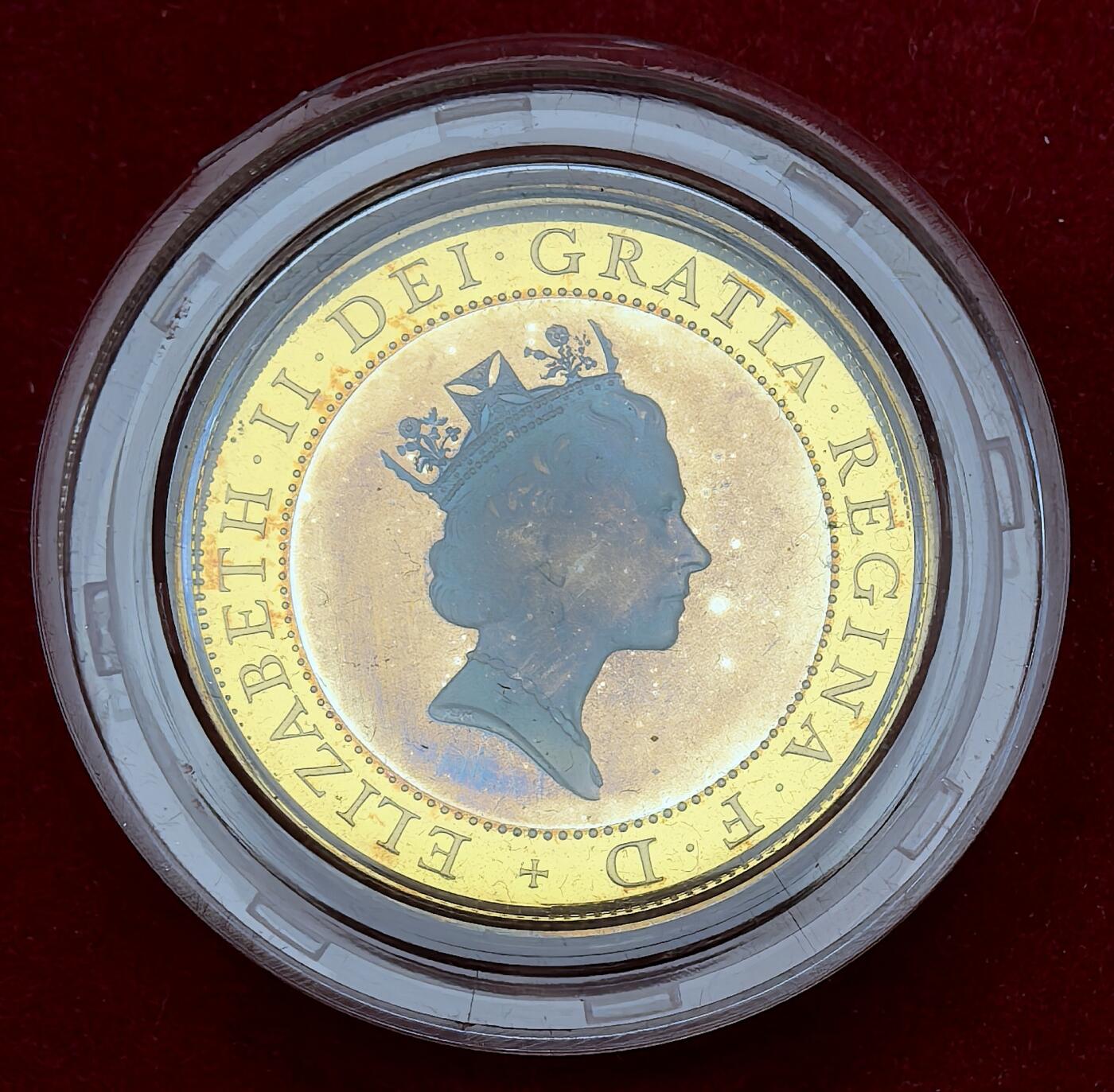 凡希社世界钱币微拍第二百八十期 1997英国科技百年双色加厚2镑，略有氧化。