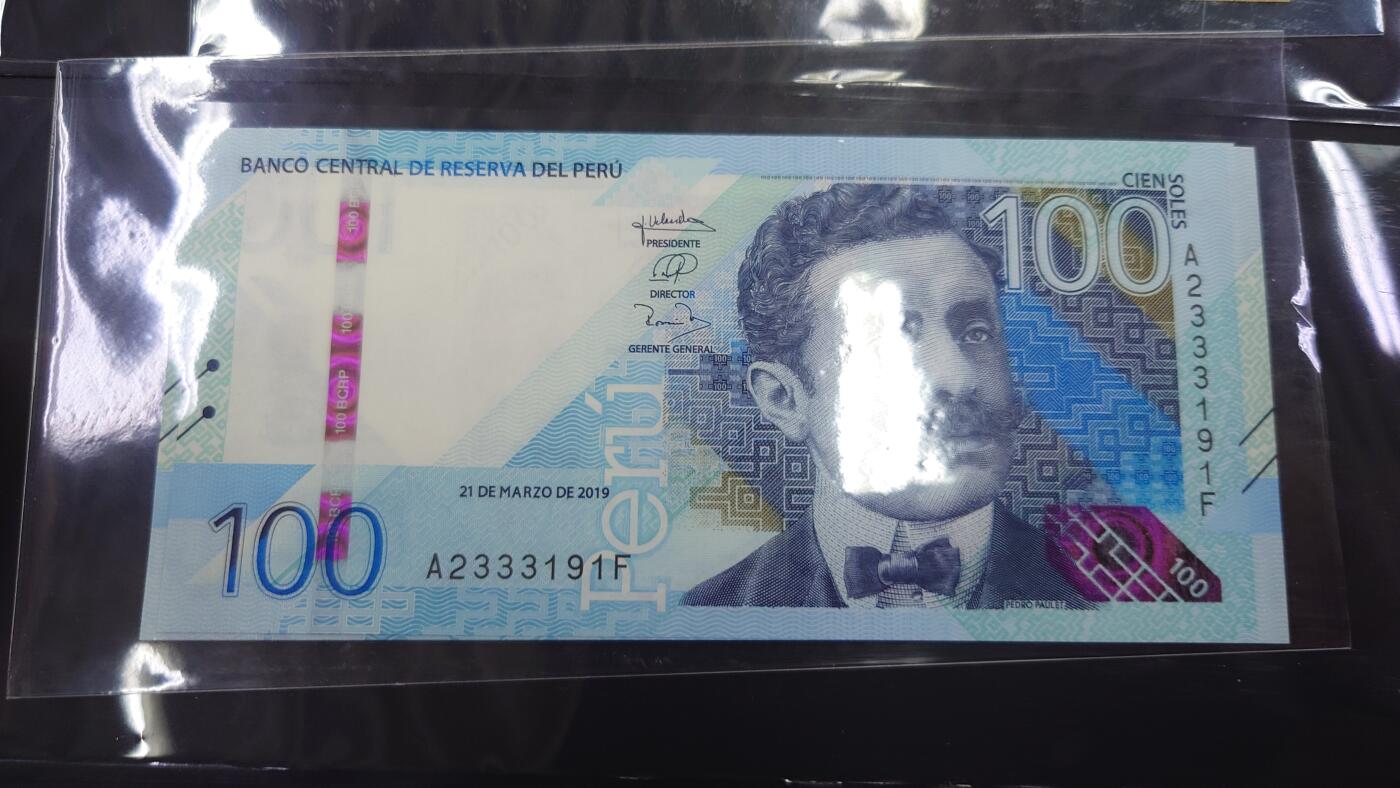 【世界钱币】精选微拍第126期暨2024年第37期  软货专场 2019年秘鲁100比索 全新绝品无47尾号191