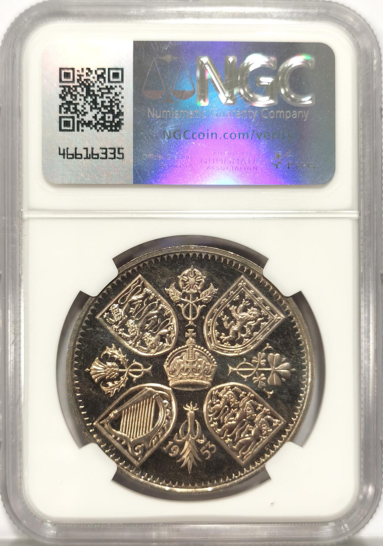博洋堂世界钱币拍卖第087期（全场包邮） NGC PF64 英国1953年伊丽莎白二世登基纪念克朗，少见PROOF精制镜面